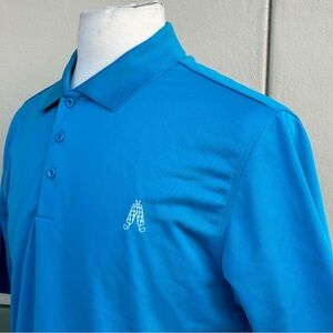 Royal Awesome Golf Polo Shirt Male Size Large Blue Performance